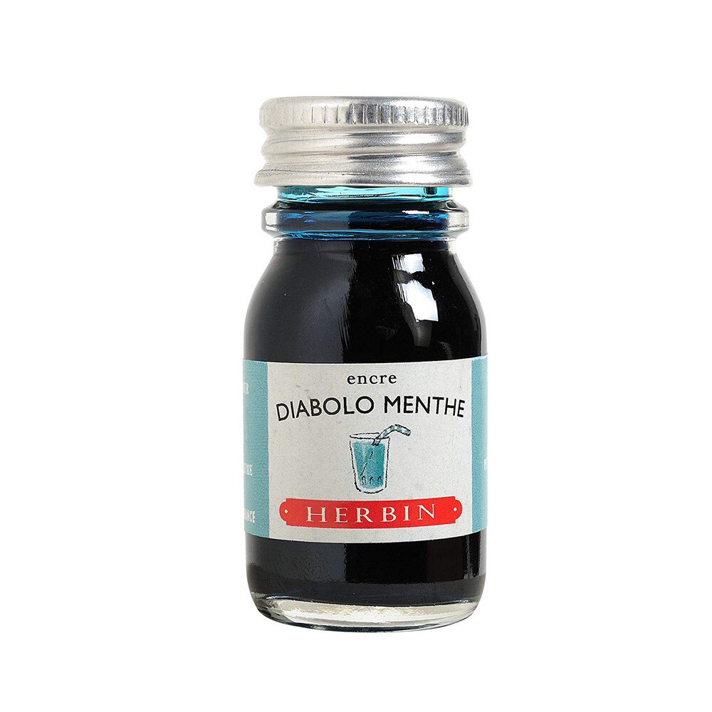 J.Herbin 10ml Fountain Pen Ink Diablo Menthe Bottle